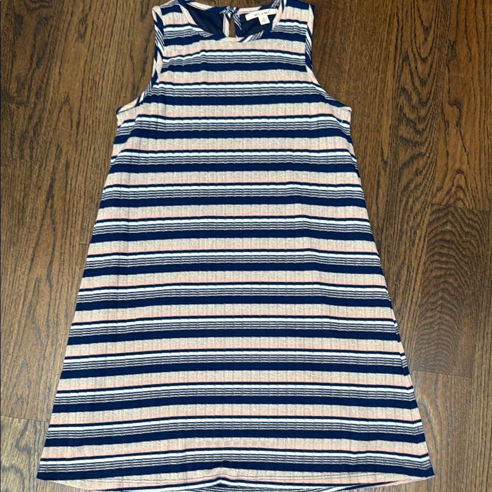Miami Asymmetrical Striped Gold Sparkle White and Blue - Picture 3 of 6